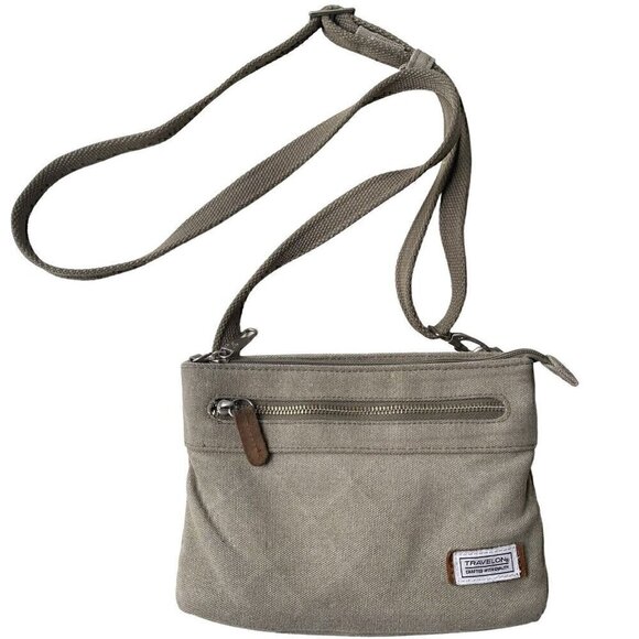 Travelon Anti-theft Heritage Crossbody Bag Sage Women’s  S Canvas Traveling GORP - Picture 1 of 12